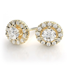 18k Gold Plated 925 Silver Stud Earring Jewelry for Wedding